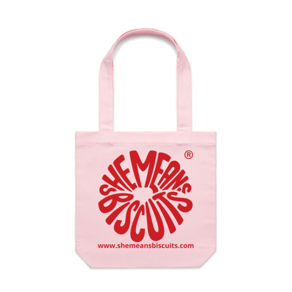 She Means Biscuits - Pink Tote Bag (AS Colour Bag) Thumbnail