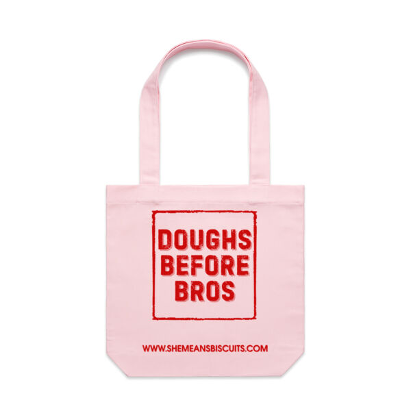Doughs before Bros - Pink Tote Bag (AS Colour Bag) Thumbnail